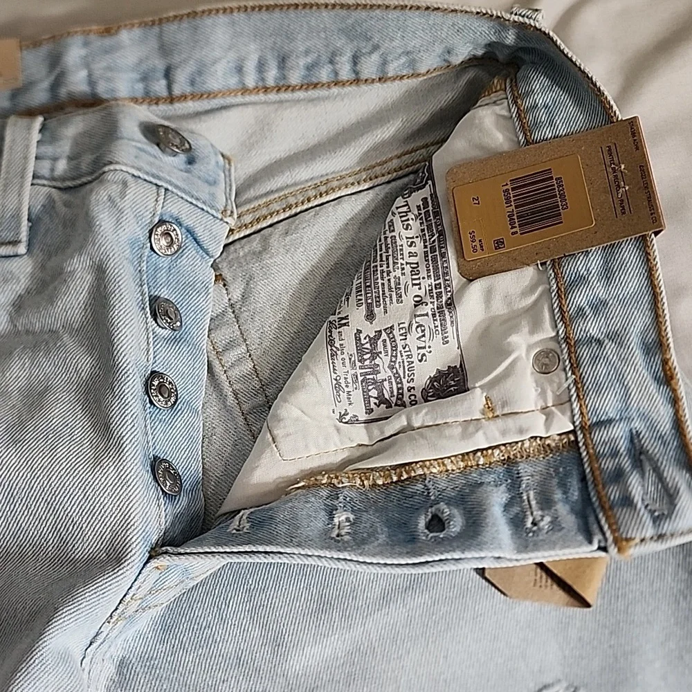 Levis 501 button fly cutoffs high rise jean shorts sz 26 27 28 29 30 31 nwt - Picture 5 of 6